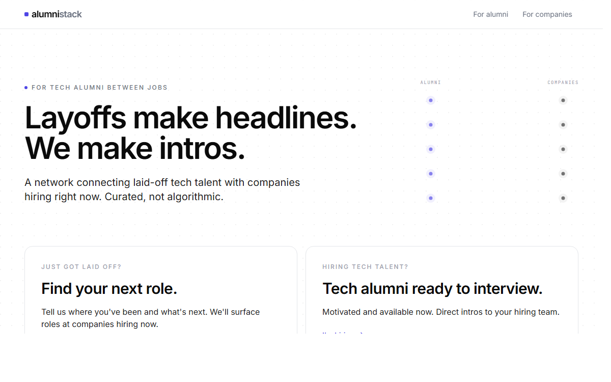AlumniStack website rebuild by ReadyMadeSites